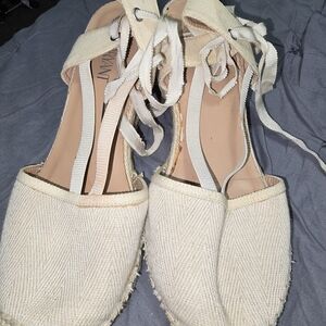Lane Bryant Cream Wedge Espadrilles